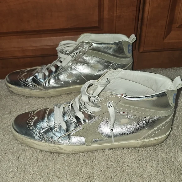 Golden Goose Silver High-Top Sneakers - Picture 9 of 10